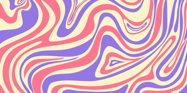 Psychedelic swirl groovy pattern Psychedelic retro wave wallpaper Liquid groovy background Vector design illustration