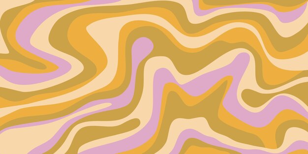 Vector psychedelic swirl groovy pattern psychedelic retro wave wallpaper liquid groovy background vector design illustration