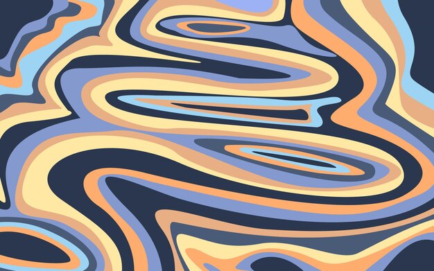 Psychedelic swirl groovy wavy pattern background Psychedelic retro wave wallpaper Liquid groovy