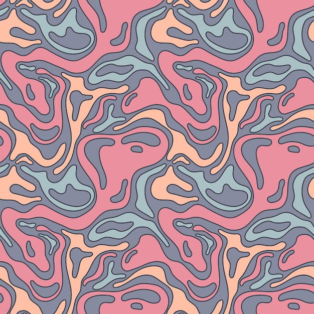 Vector psychedelic wave seamless pattern
