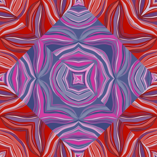 Psychedelische caleidoscoop naadloze patroon Geometrisch abstract mozaïek ornament