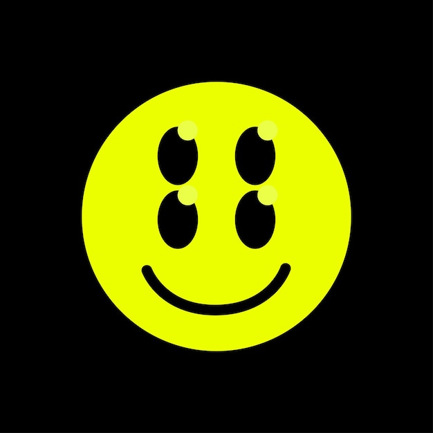 Psychedelische glimlachen. Techno, rave acid face-logo. Vector illustratie