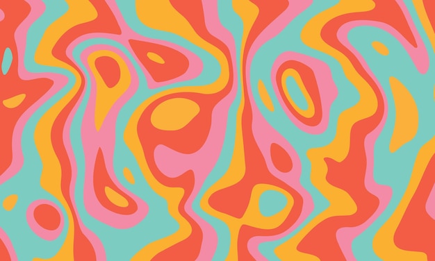 Psychedelische groovy achtergrond Gedraaide en vervormde vectortextuur in retro psychedelische styleY2k-esthetiek