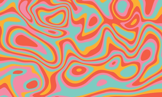 Psychedelische groovy achtergrond Gedraaide en vervormde vectortextuur in retro psychedelische styleY2k-esthetiek