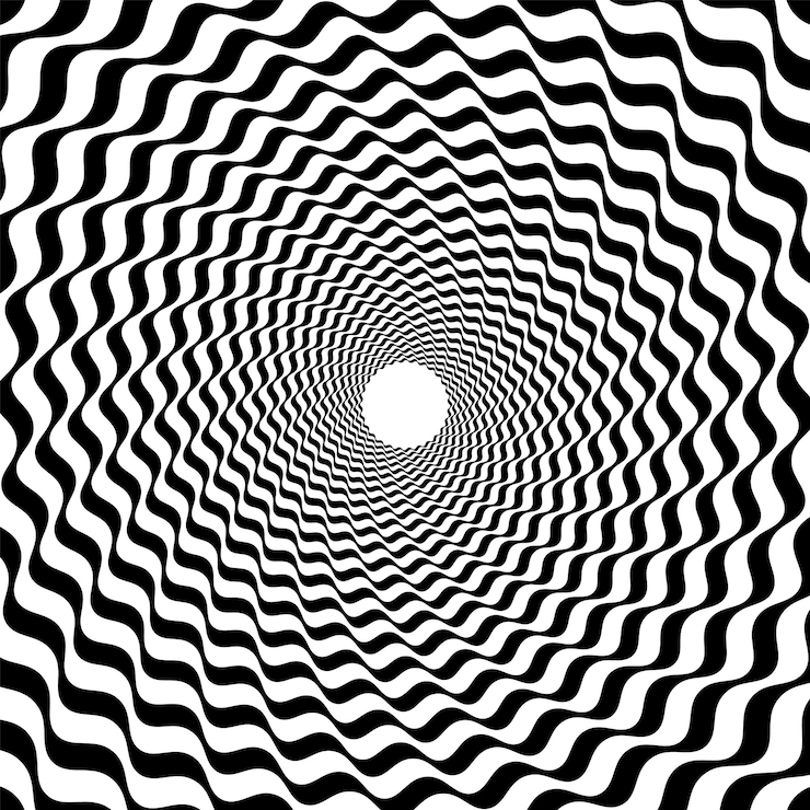 Vector psychedelische hypnotische wervelpatroon achtergrond