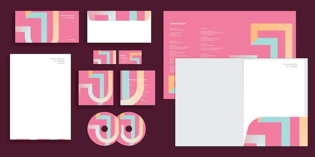 Vector psychedelische letter j lijnverloopkleur corporate business identity briefpapier