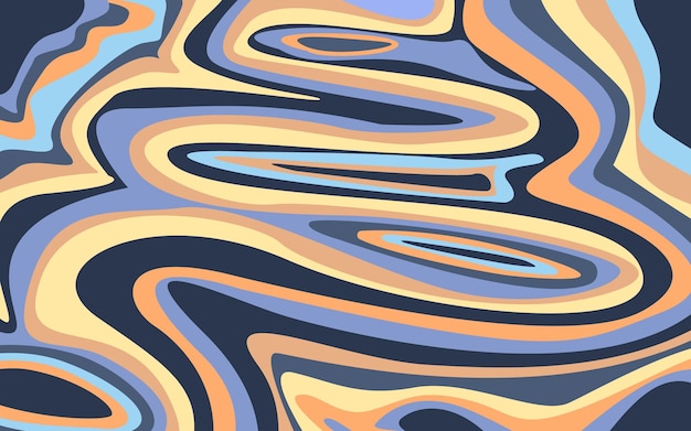 Psychedelische swirl groovy golvend patroon achtergrond Psychedelische retro wave wallpaper Vloeistof groovy