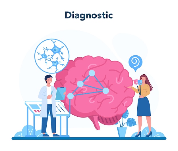 Concetto di psichiatra. diagnostica della salute mentale. medico curante