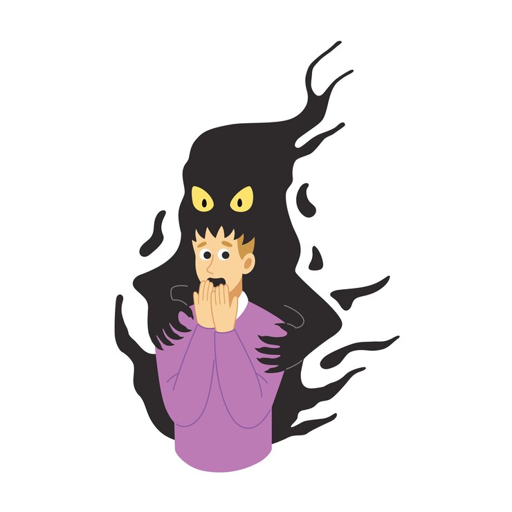 Vector psychische problemen angst angst fobie psycholagische instabiliteit concept illustratie in vlakke stijl