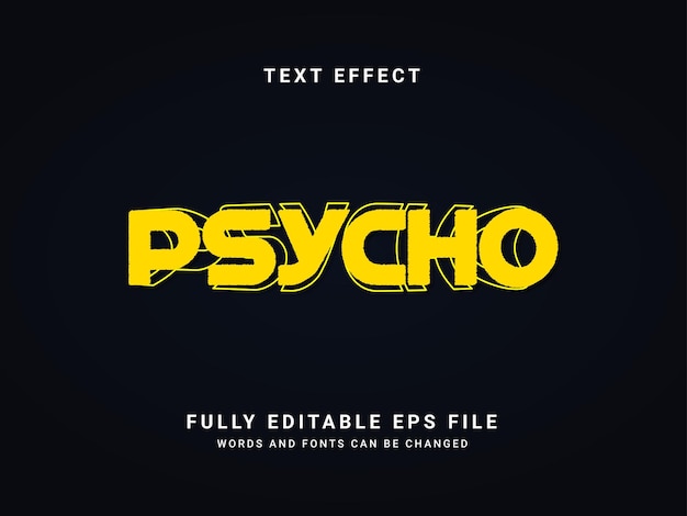 Vector psycho text effect