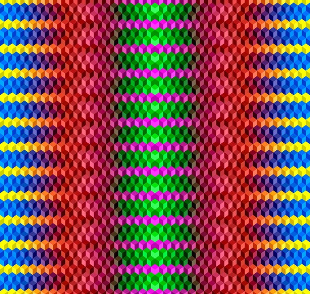 Psychodelic Seamless Background from Cubes