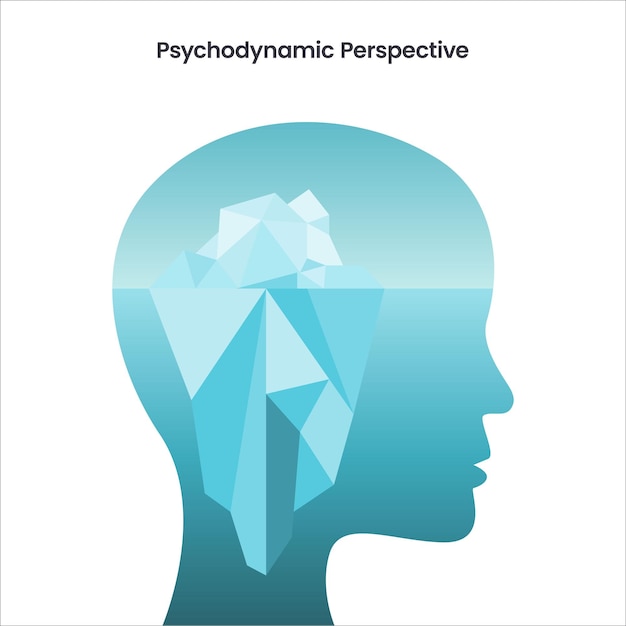 성격 교육 심리학 벡터 삽화의 정신역동적 관점