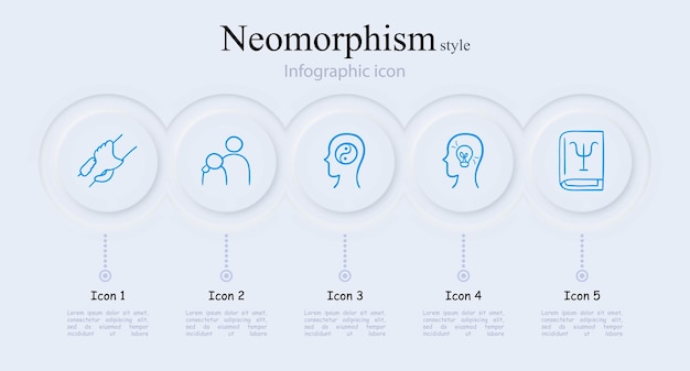 벡터 심리적 장애 아이콘 정신 건강 상태 정신 질환 심리적 장애 정신 건강 인식 neomorphism 스타일 벡터 라인 아이콘