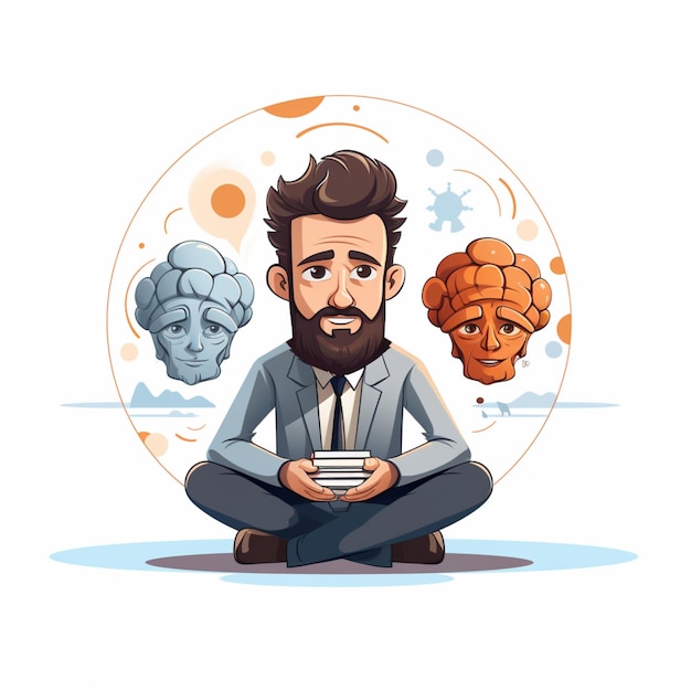 Vector psychologist cartoon vector