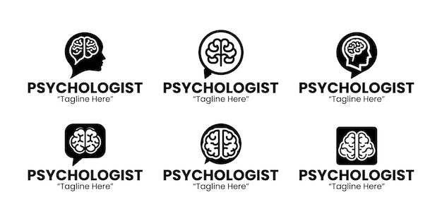 psychologist logo silhoutte collection