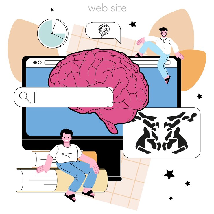 Vector psychologist online service or platform mental health diagnostic