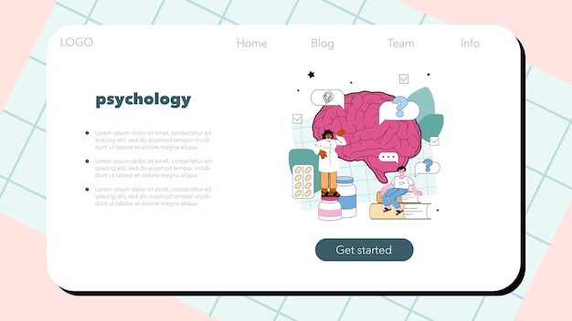 心理学者のウェブバナーまたはランディングページのメンタルヘルス診断