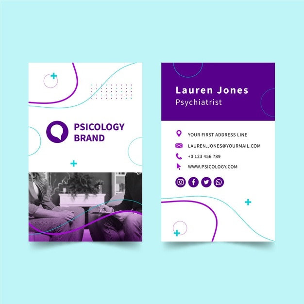 Psychology brand business card