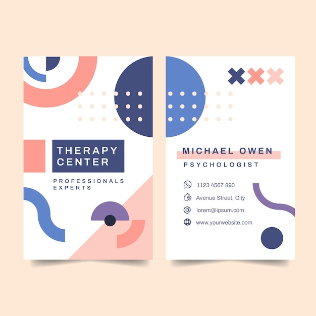 Vector psychology business card template