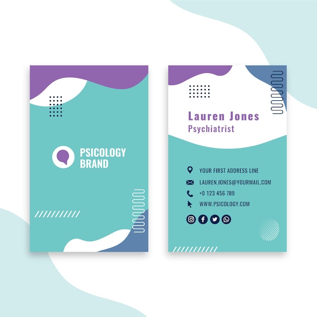 Vector psychology consulting business card template