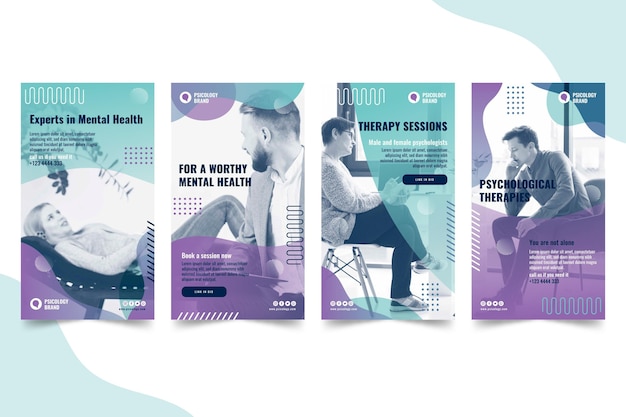 Psychology consulting instagram stories template