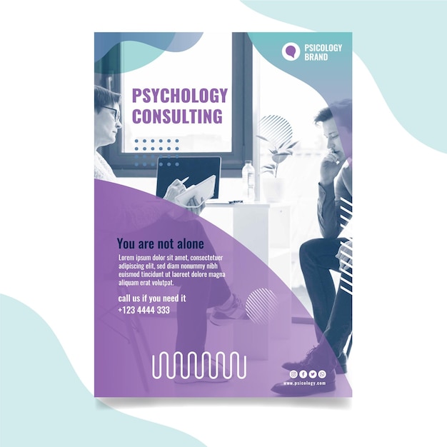 Vector psychology consulting poster template