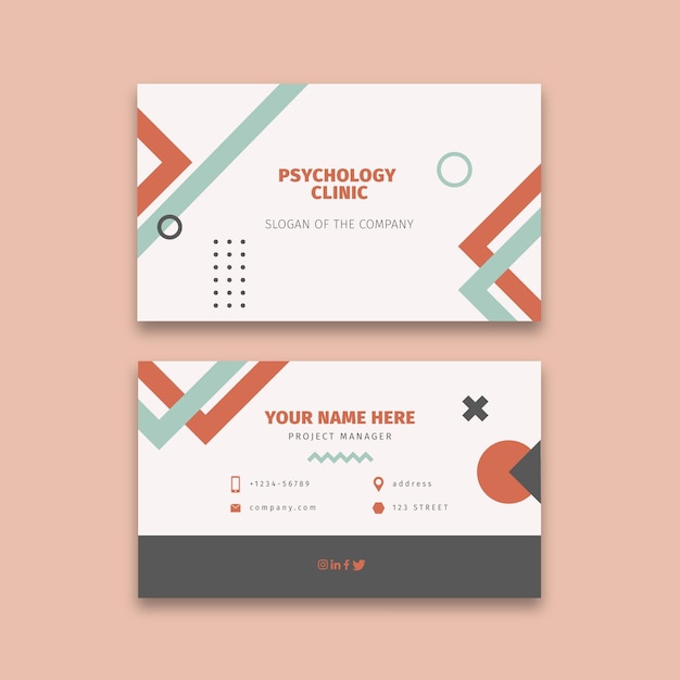 Vector psychology double sided business card