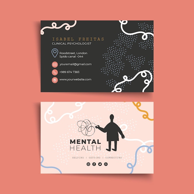 Psychology horizontal business card