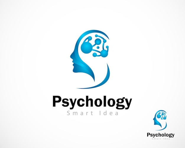 Psychology logo creative health mental smart idea brain design concept modern human growth education