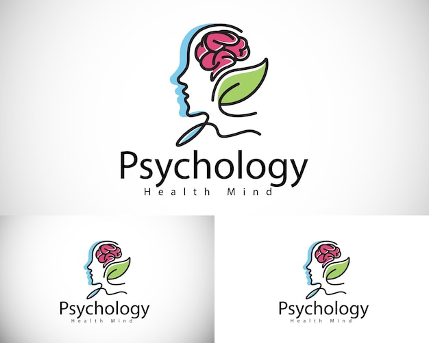 psychology logo creative health mind mental smart nature leave design concept