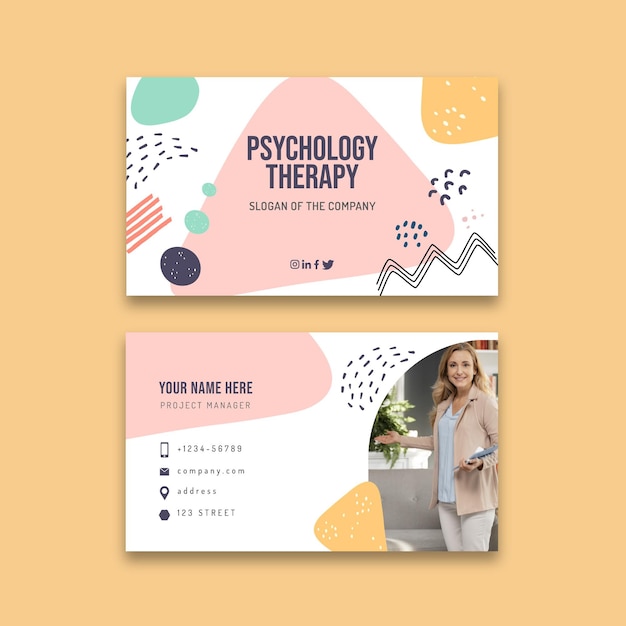 Psychology therapy business card template