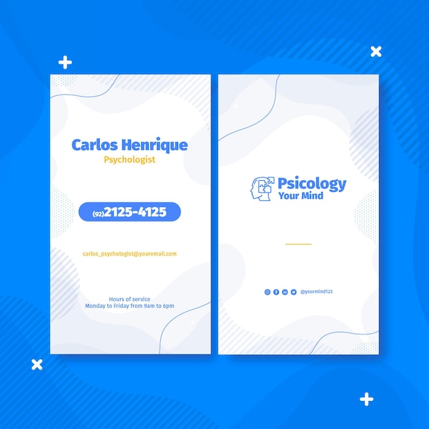 psychology vertical business card