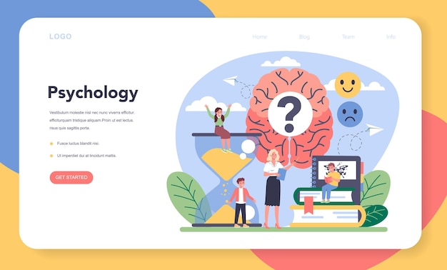 Psychology web banner or landing page