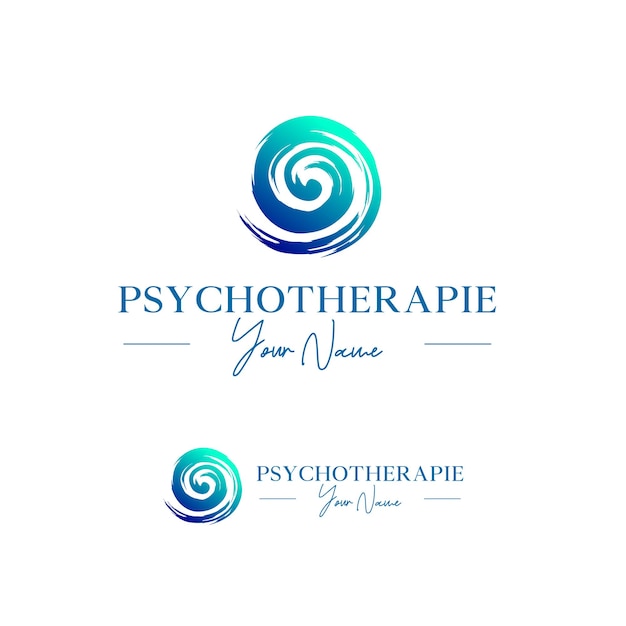 Vector psychotherapy logo design concept