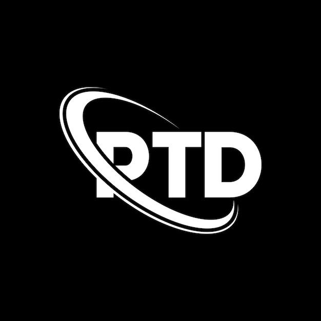 Vettore logo ptd lettera ptd lettera logo design iniziali ptd logo collegato con cerchio e maiuscolo monogramma logo ptd tipografia per il business tecnologico e marchio immobiliare