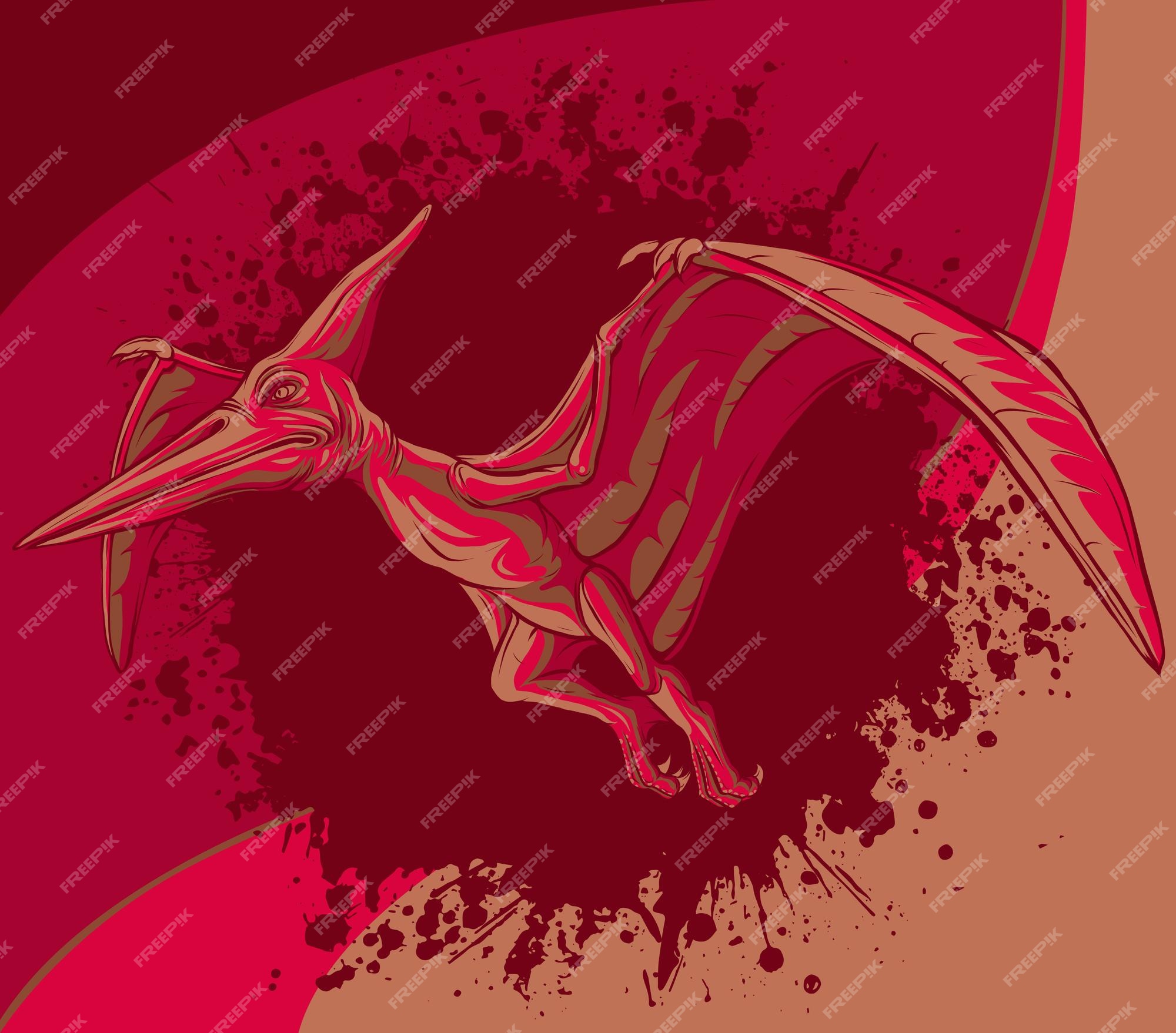 Premium Vector  Pteranodon flying dinosaur illustration flying pterodactyl  prehistoric dangerous creature of jurassic period pterodactylus prehistoric  dinosaur