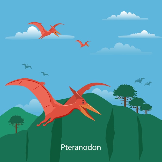 Вектор pteranodon доисторическое животное