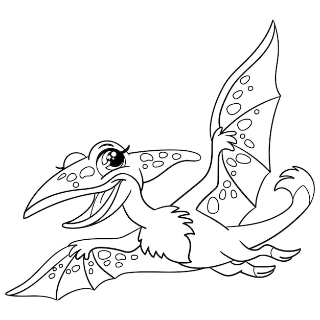 Pterodactyl dinosaur coloring page For Kids