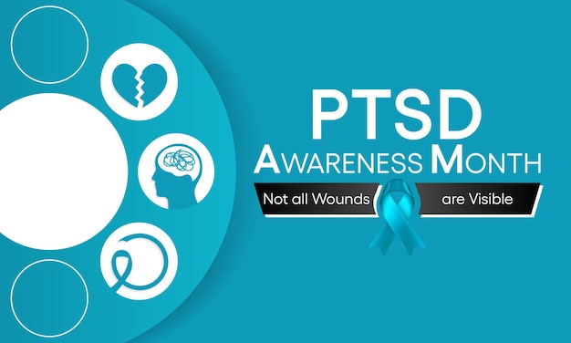 Vector ptsd awareness month is observed every year in june