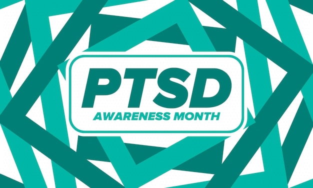 Ptsd awareness month in june post traumatic stress disorder medical healthcare design vector art