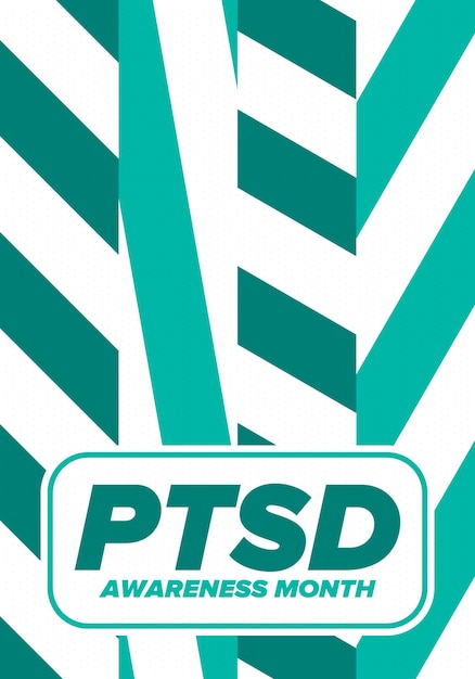 6월 PTSD 인식 달 외상 후 스트레스 장애 의료 의료 디자인  ⁇ 터 아트