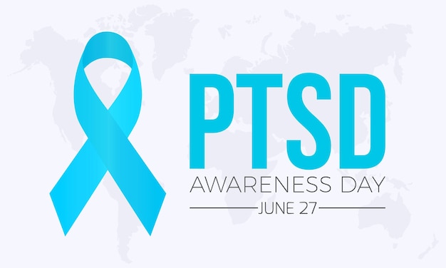PTSD-bewustzijnsdag 27 juni Jaarlijks concept voor gezondheidsbewustzijn voor spandoekposterkaart en achtergrondontwerp