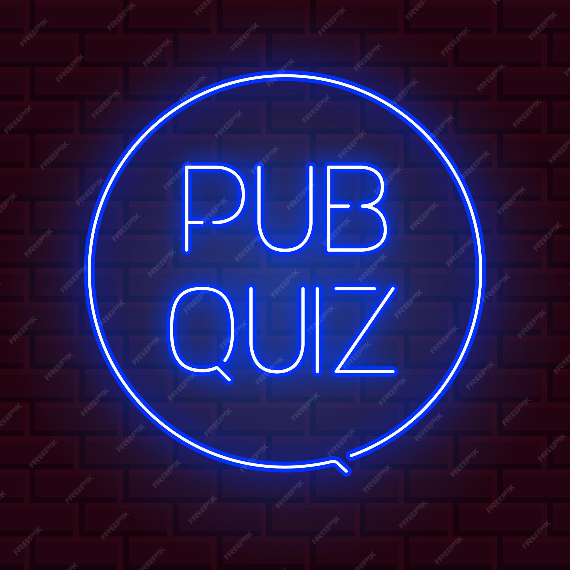 Anúncio Quiz Time poster neon signboard vector. Pub Quiz vintage