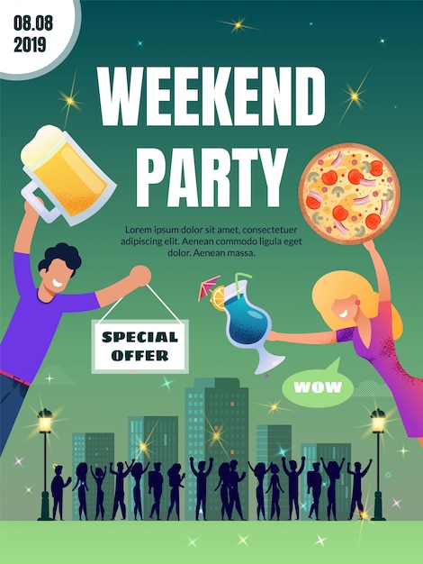 Pub special offer on food and drink vector poster