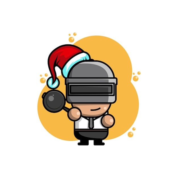 Pubg christmas cute character logo