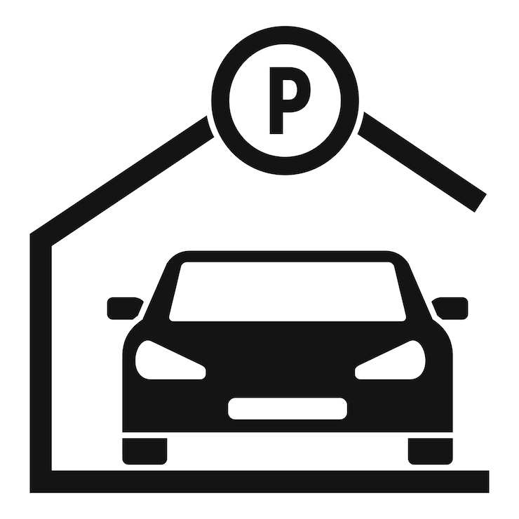 Vector public car parking icon simple illustration of public car parking vector icon for web design isolated on white background