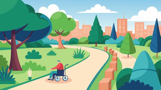 A public garden designed with wheelchairaccessible quiet paths for individuals with physical