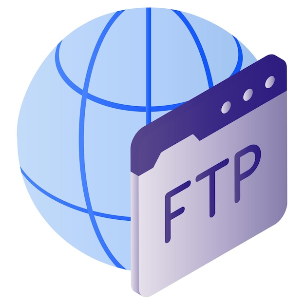 Vector public and private ftp isometric concept stock illustration file transfer protocol vector design