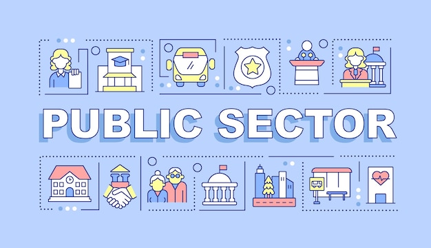 Public sector word concepts purple banner