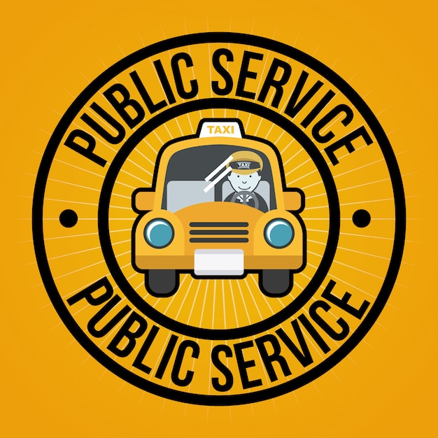 Vector public service over orange background